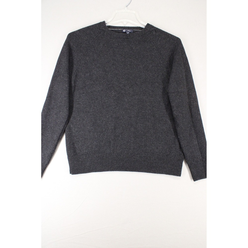 J.Crew Sweater Lambswool Crewneck Mens L Charcoal Gray Pullover Preppy